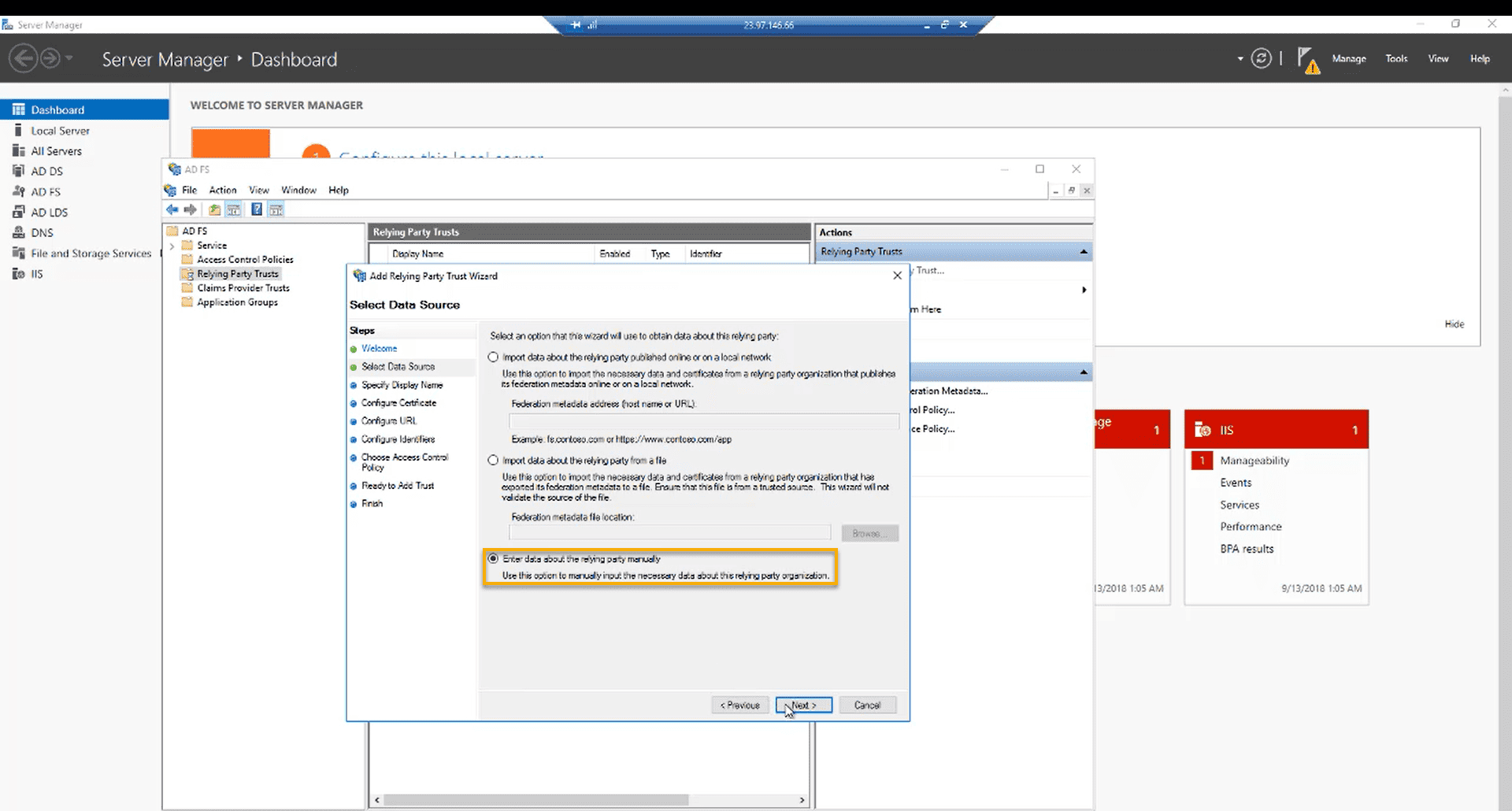 Add data manually