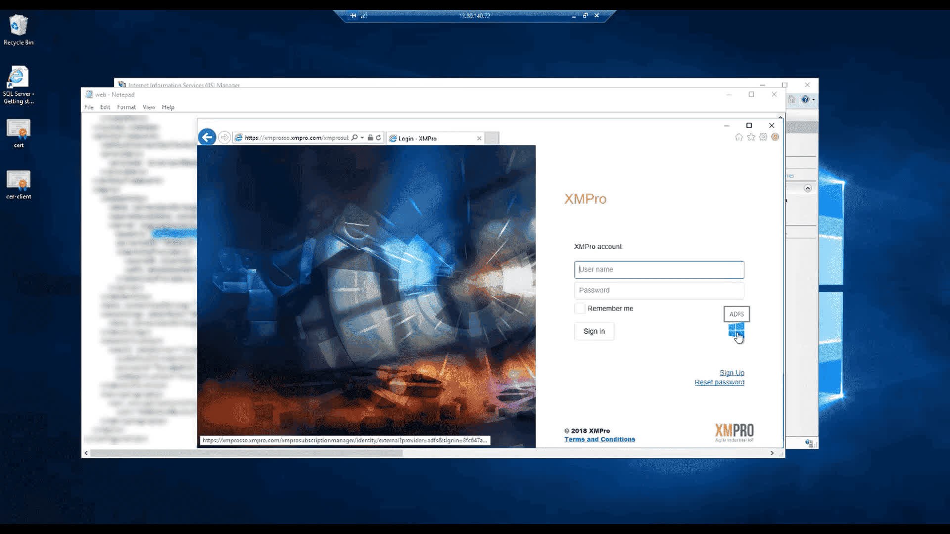 ADFS login button