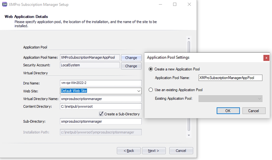 Application Pool Configuration