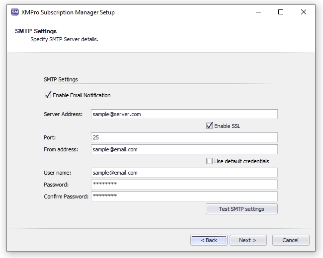 SMTP Configuration
