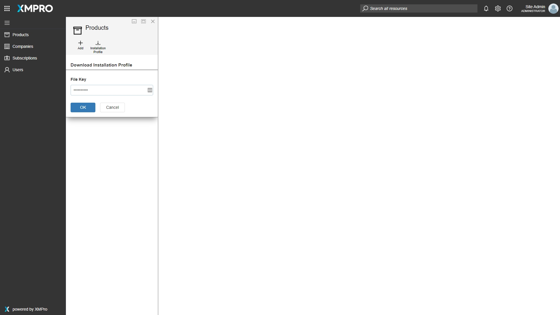 File Key Entry