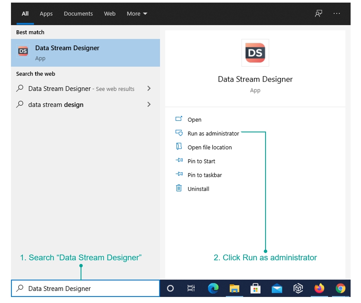 Run Data Stream Designer