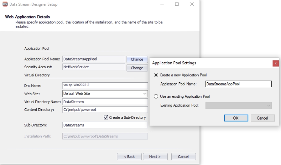 Application Pool Configuration