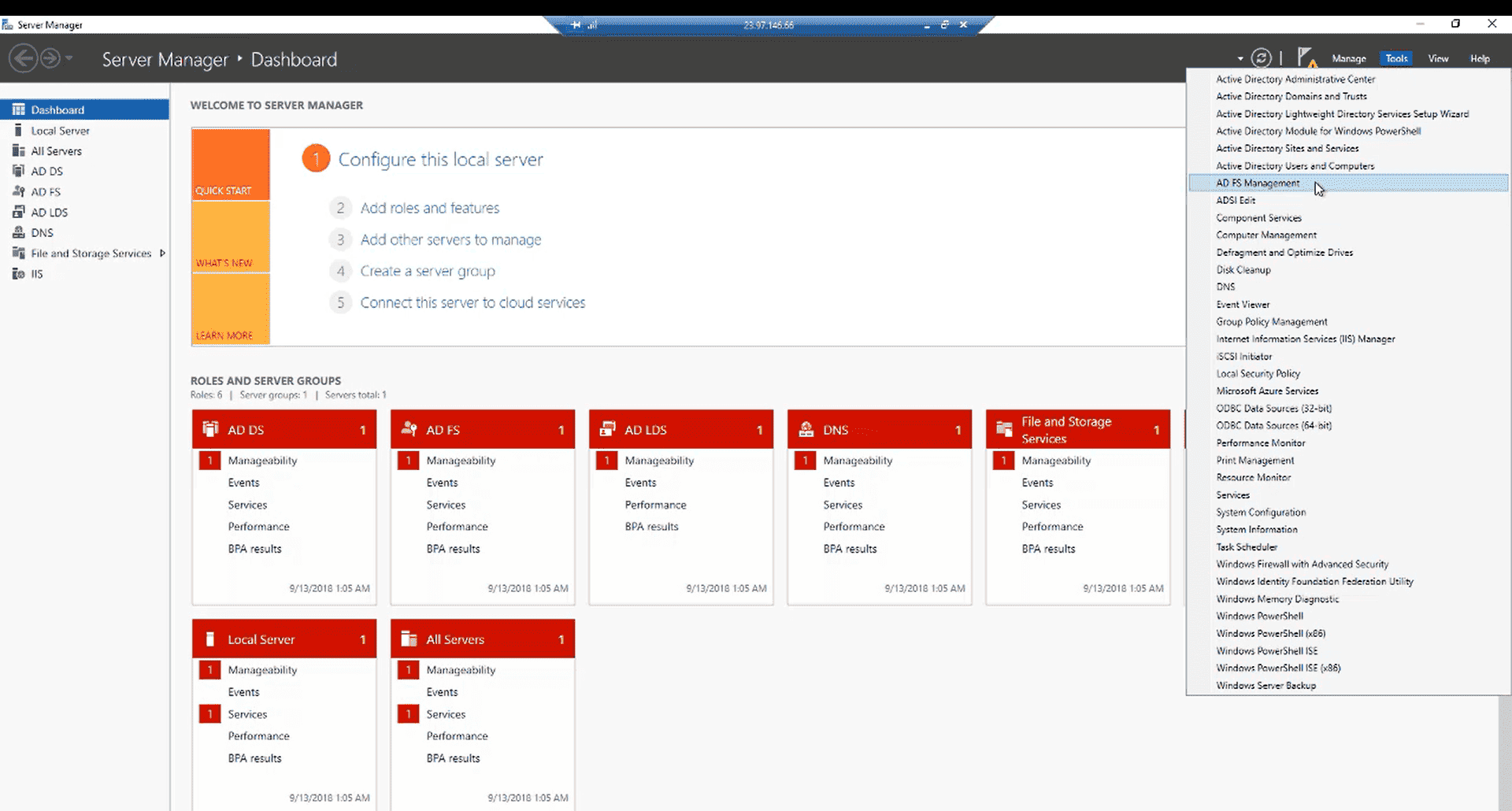 Open AD FS Management