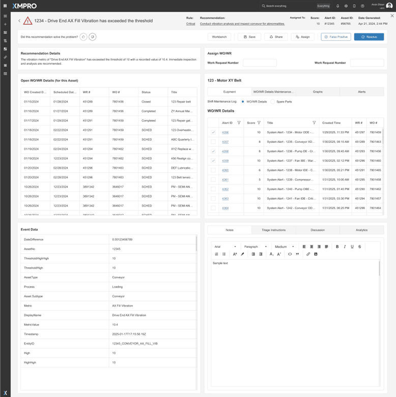 Figure 1 - Example Recommendation Alerts detail page