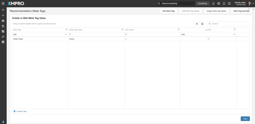 Figure 13 - Recommendation Meta Tag Administration – Meta Tag Value