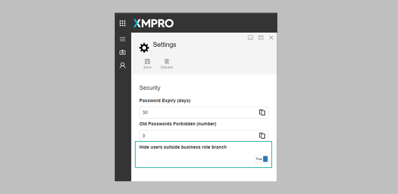 Fig 5. New Permission - Hide Users Outside of Business Roles