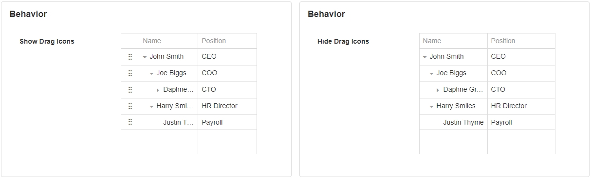 Show Drag Icons