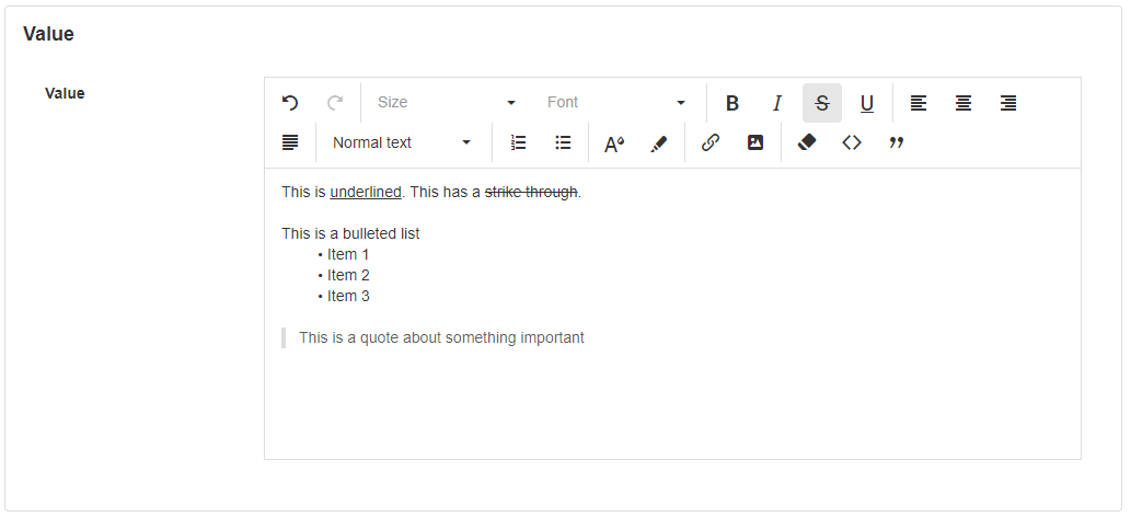 HTML Editor Value