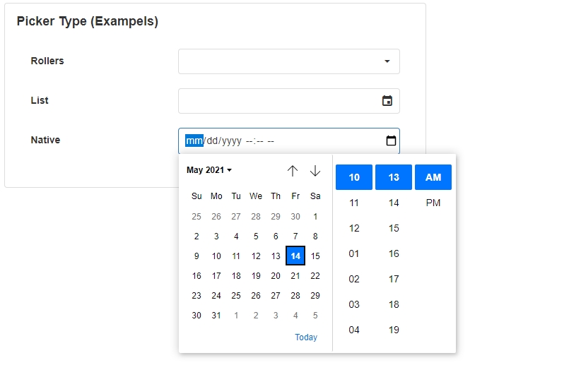 Picker Type - List