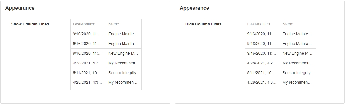 Show Column Lines