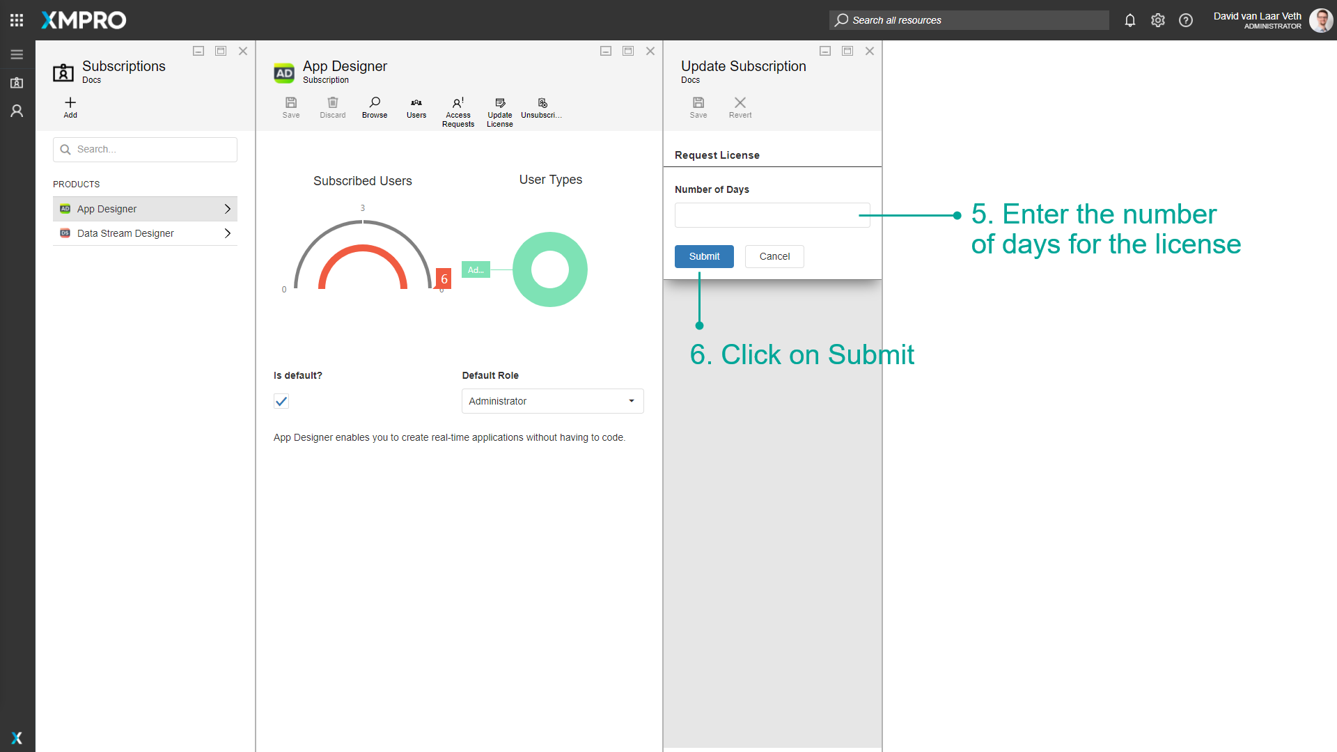 Request License Step 2