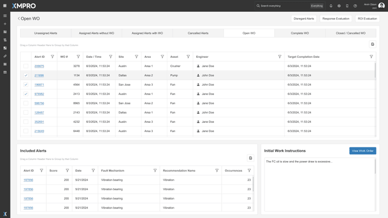 Figure 4 - Workbench – Open Work Orders