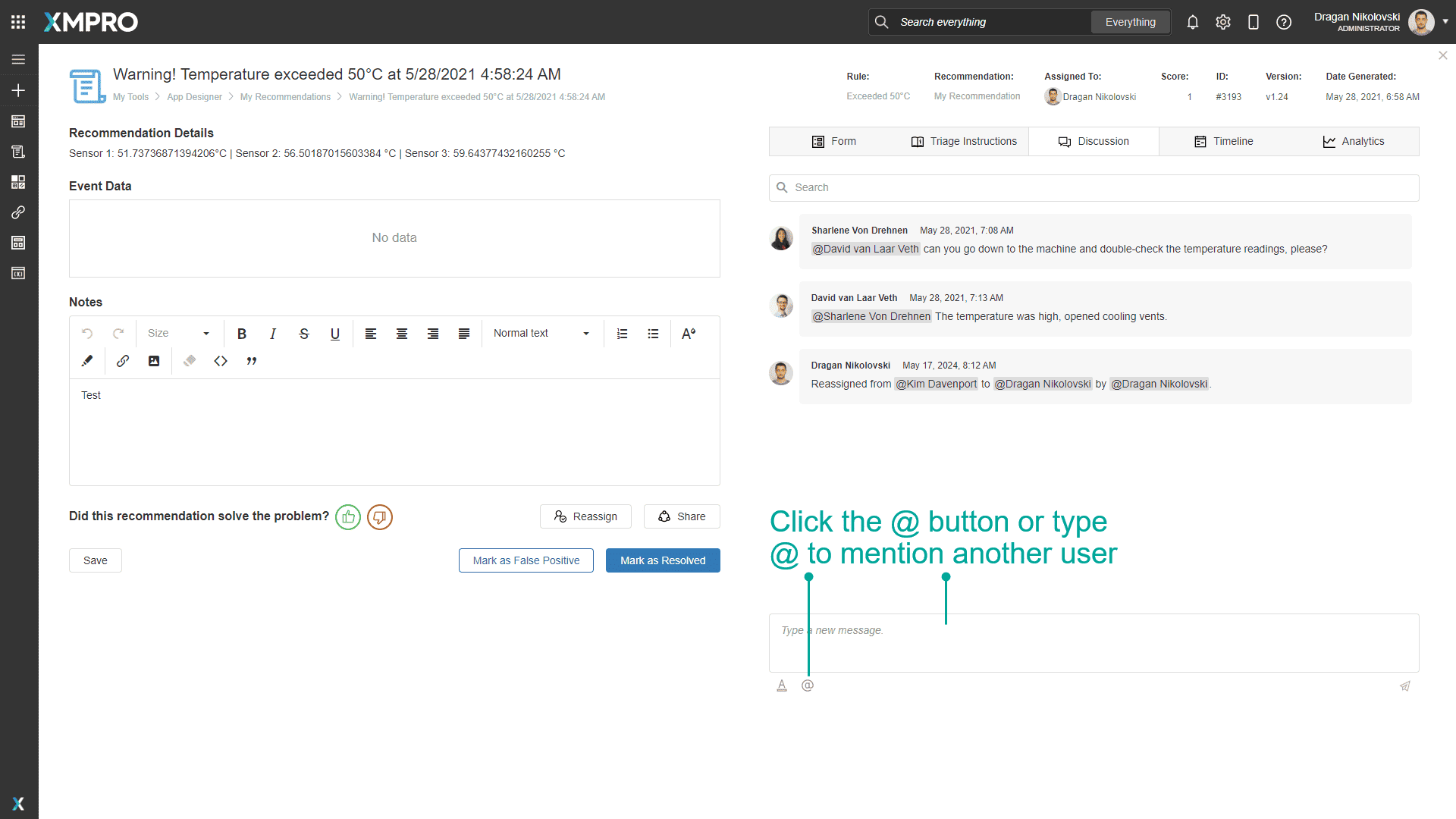 Alert Discussion Mention User