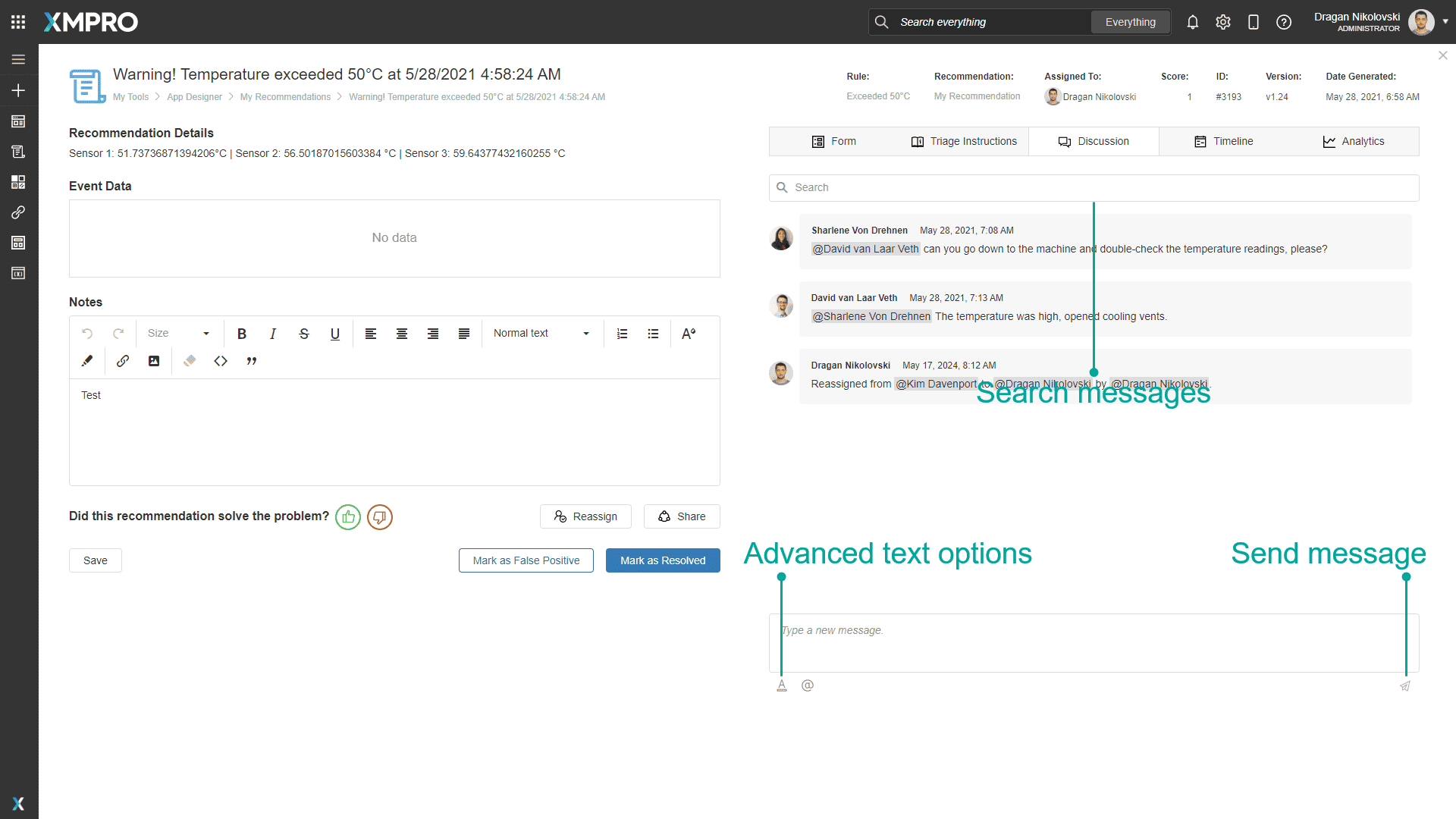 Alert Discussion Search and Send
