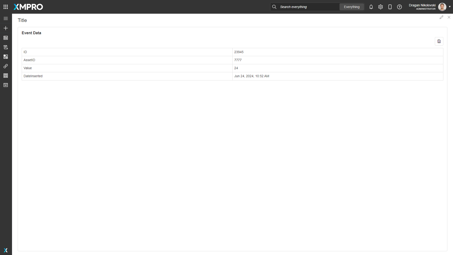 Event Data for an Alert