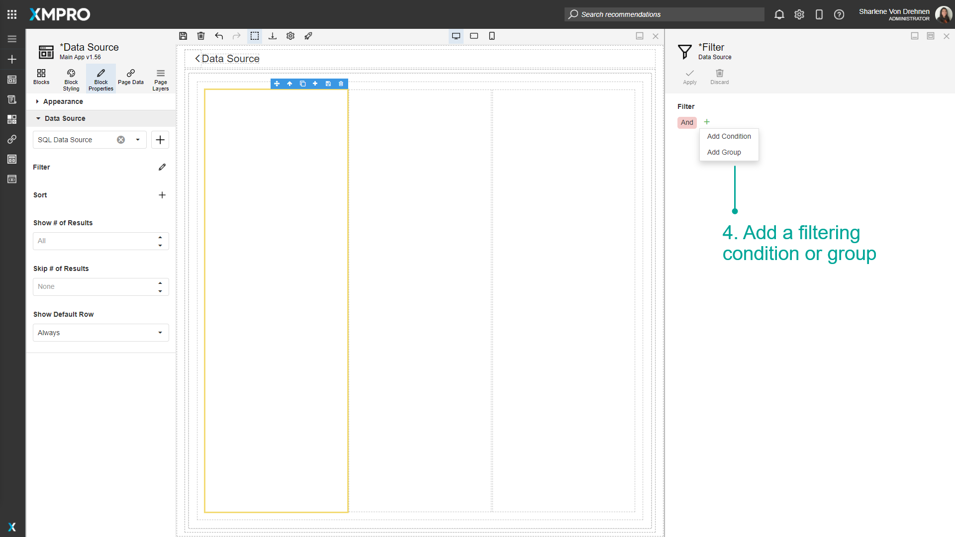 Adding filter conditions
