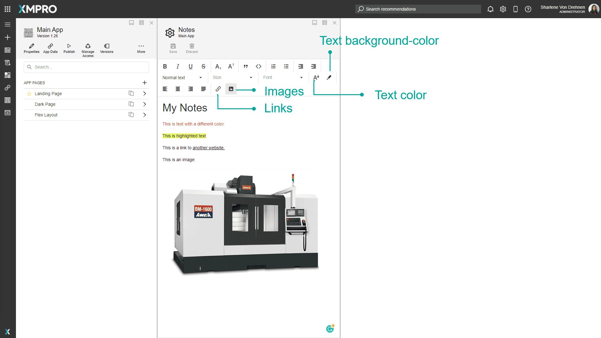 Screenshot showing additional formatting options including list styles, indentation, and insert options