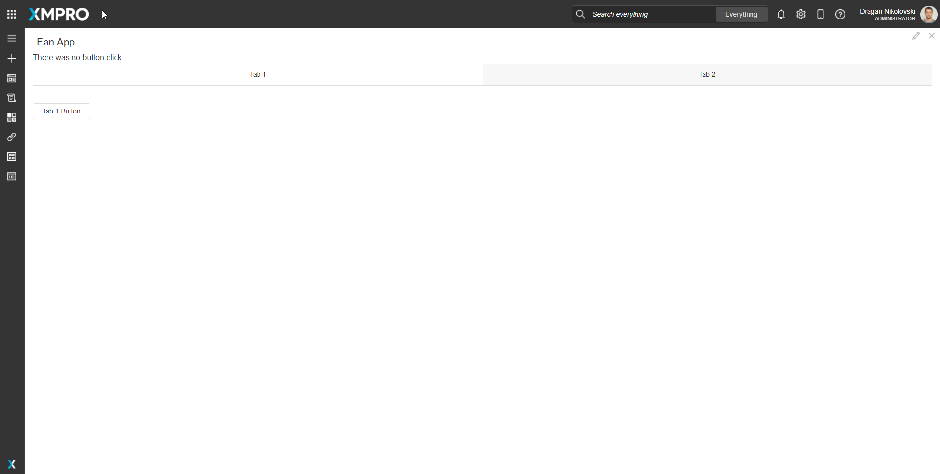Animated demonstration of Page Data functionality. Three buttons labeled "Red", "Green", and "Blue" are shown, and when each button is clicked, the text in a display field changes to match the selected color. This demonstrates how Page Data updates dynamically based on user actions.