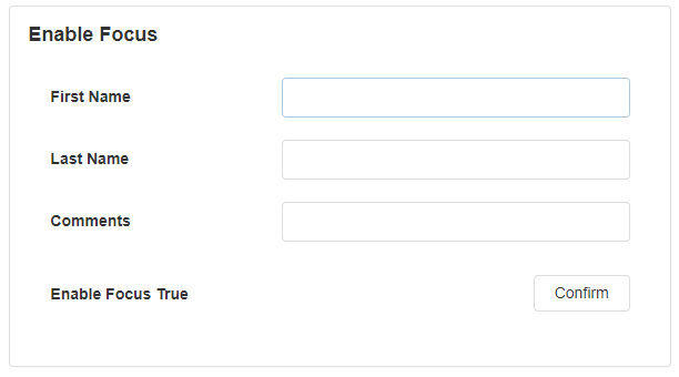 Button enable focus demonstration