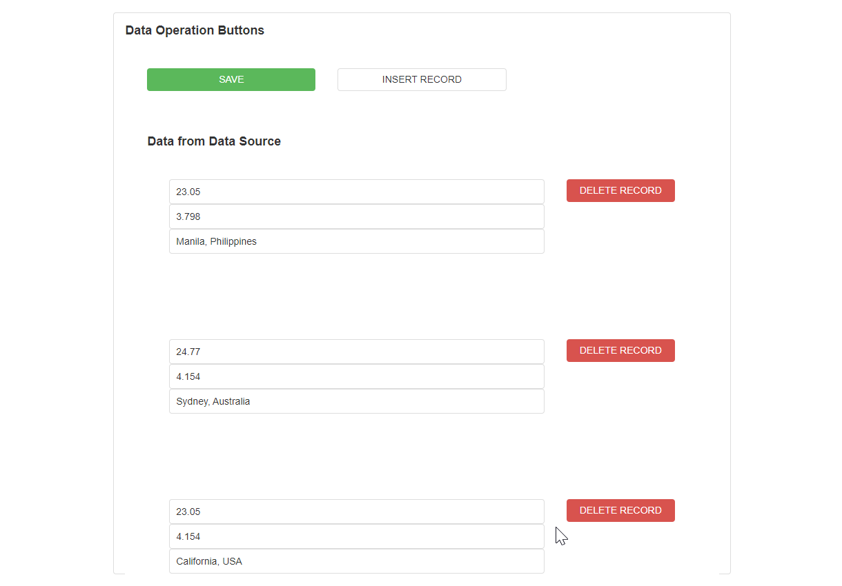 Data Operations delete mode demonstration