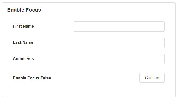 Button with enable focus set to false