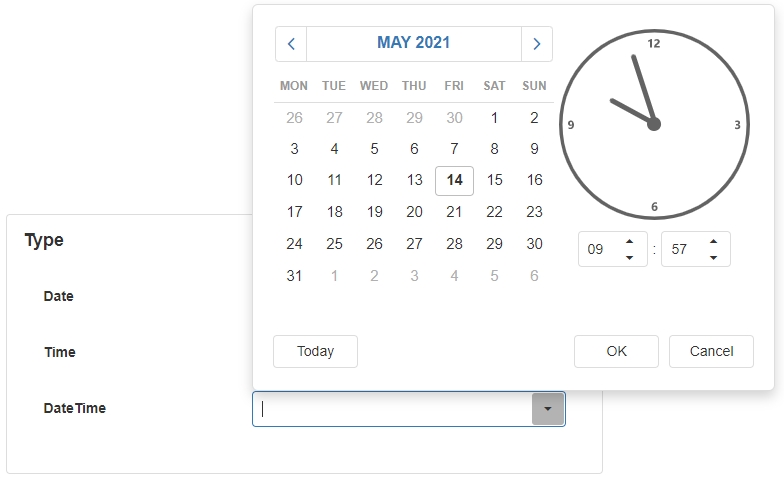 Type - Date and Time