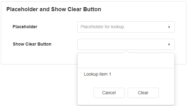 Placeholder and Clear Button