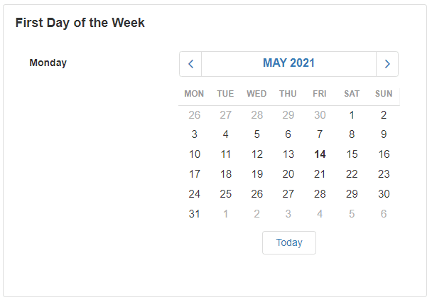 First Day of the Week