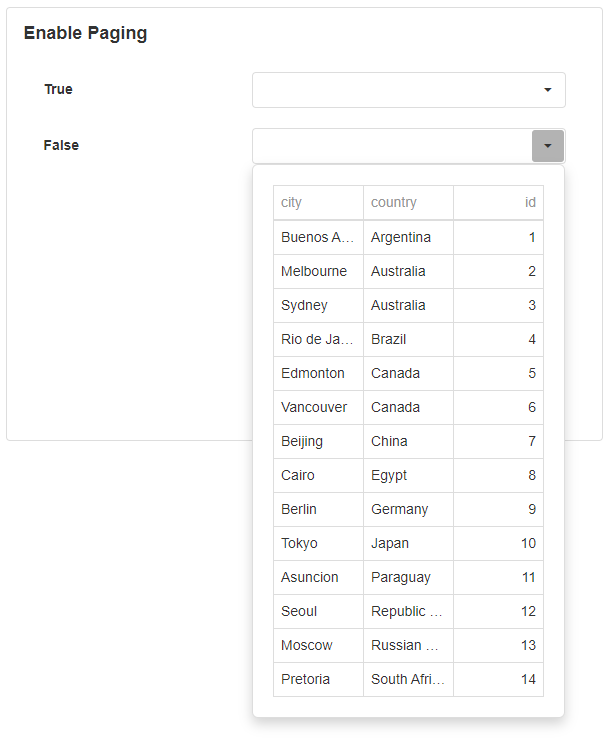 Allow Paging Example