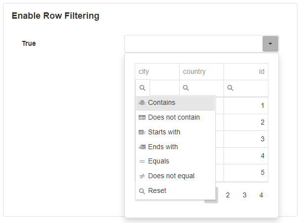 Row Filtering
