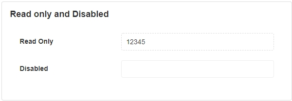 Read Only and Disabled