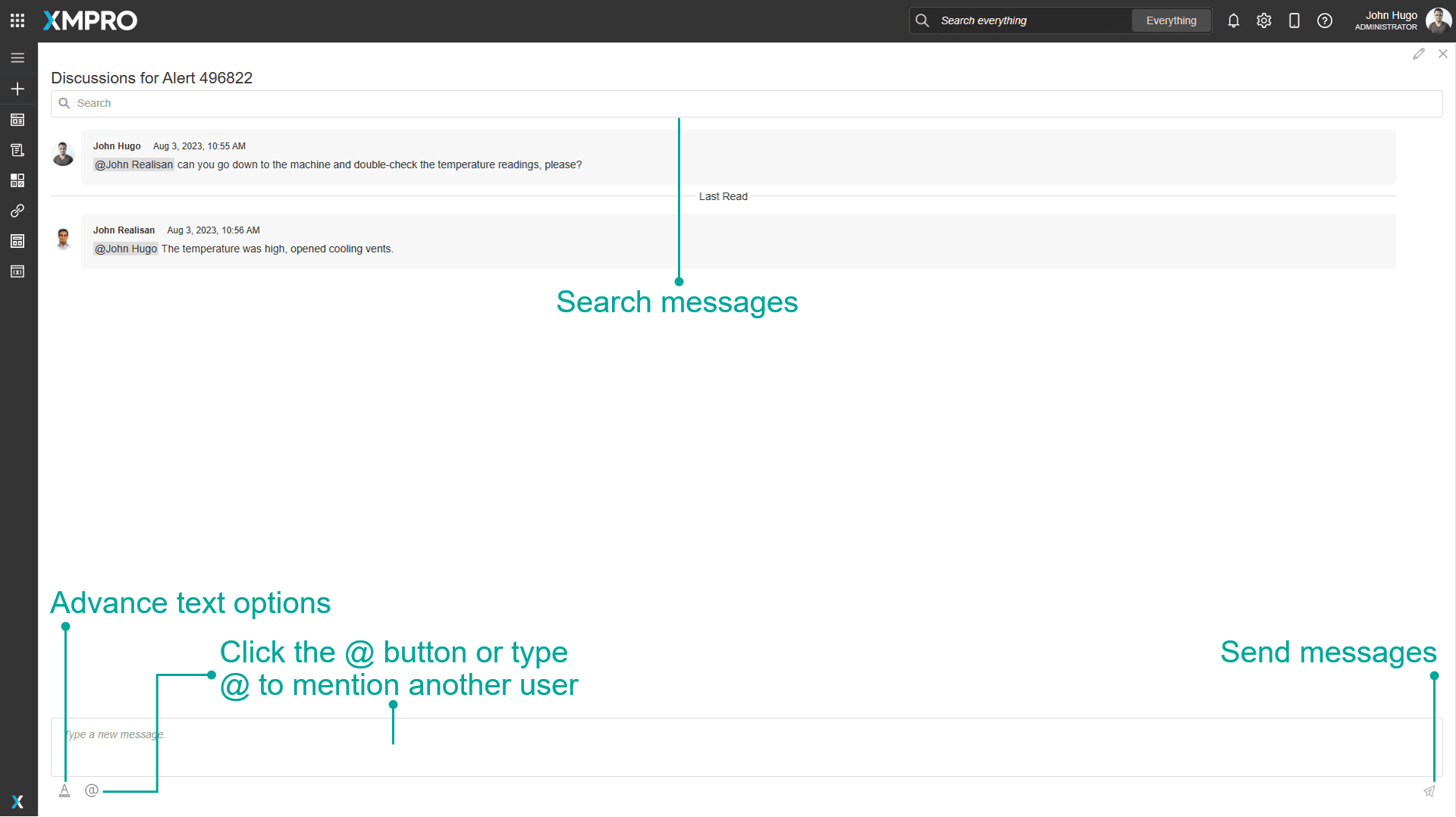 Discussion functionality