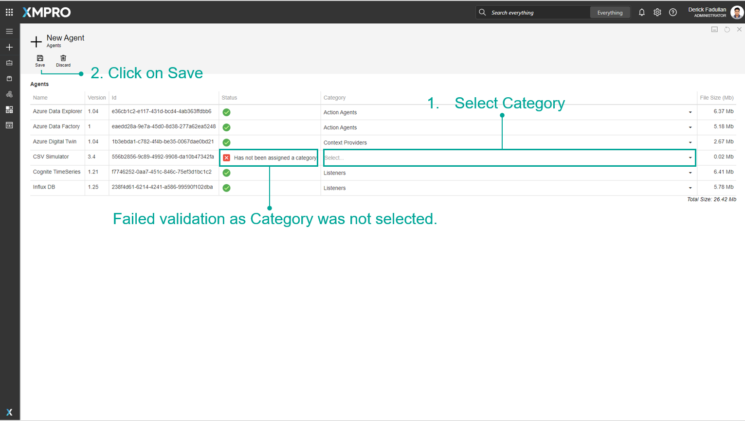 Bulk upload category fail