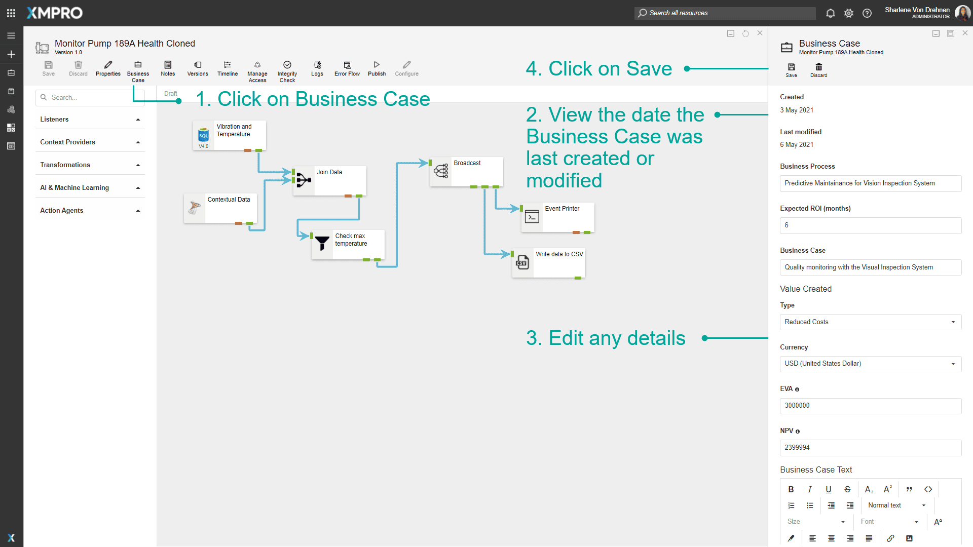 Viewing or Editing a Business Case