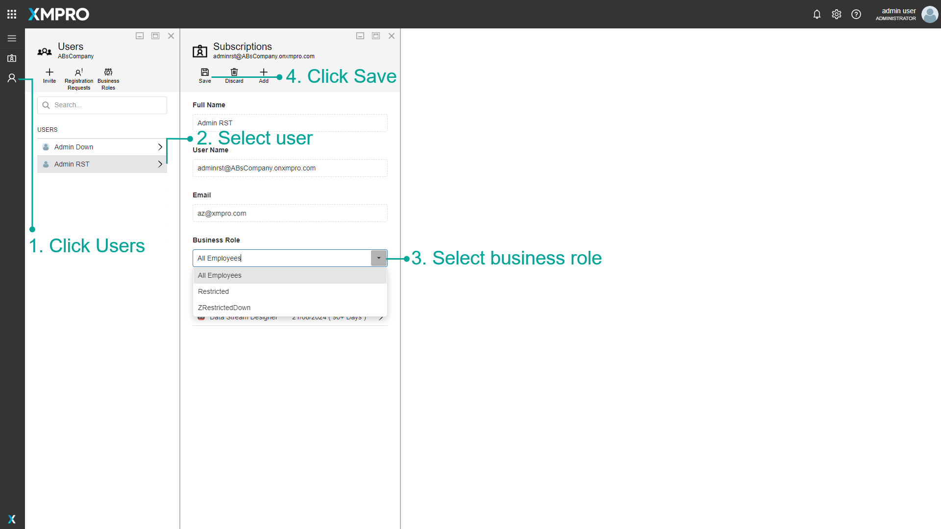 Change Business Role