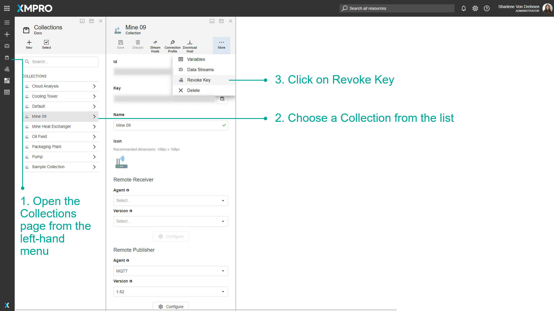 Collection key management