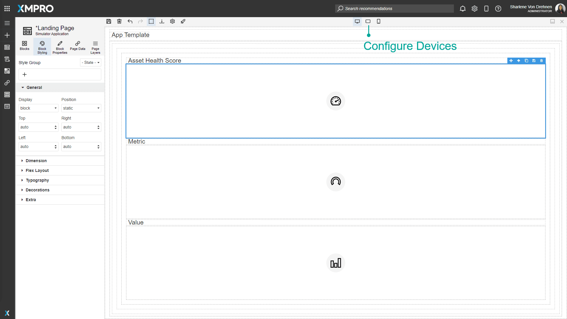 Device selector showing desktop, tablet, and mobile view options