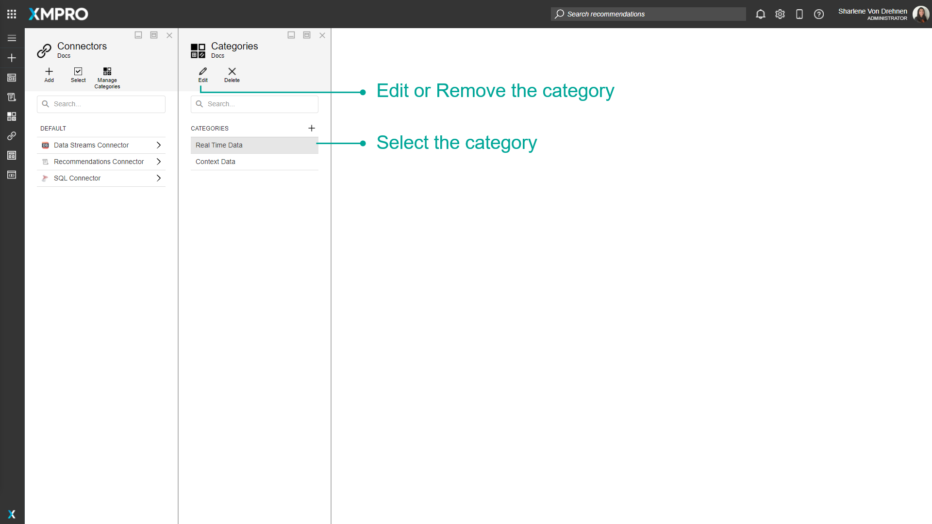 Edit or remove category options