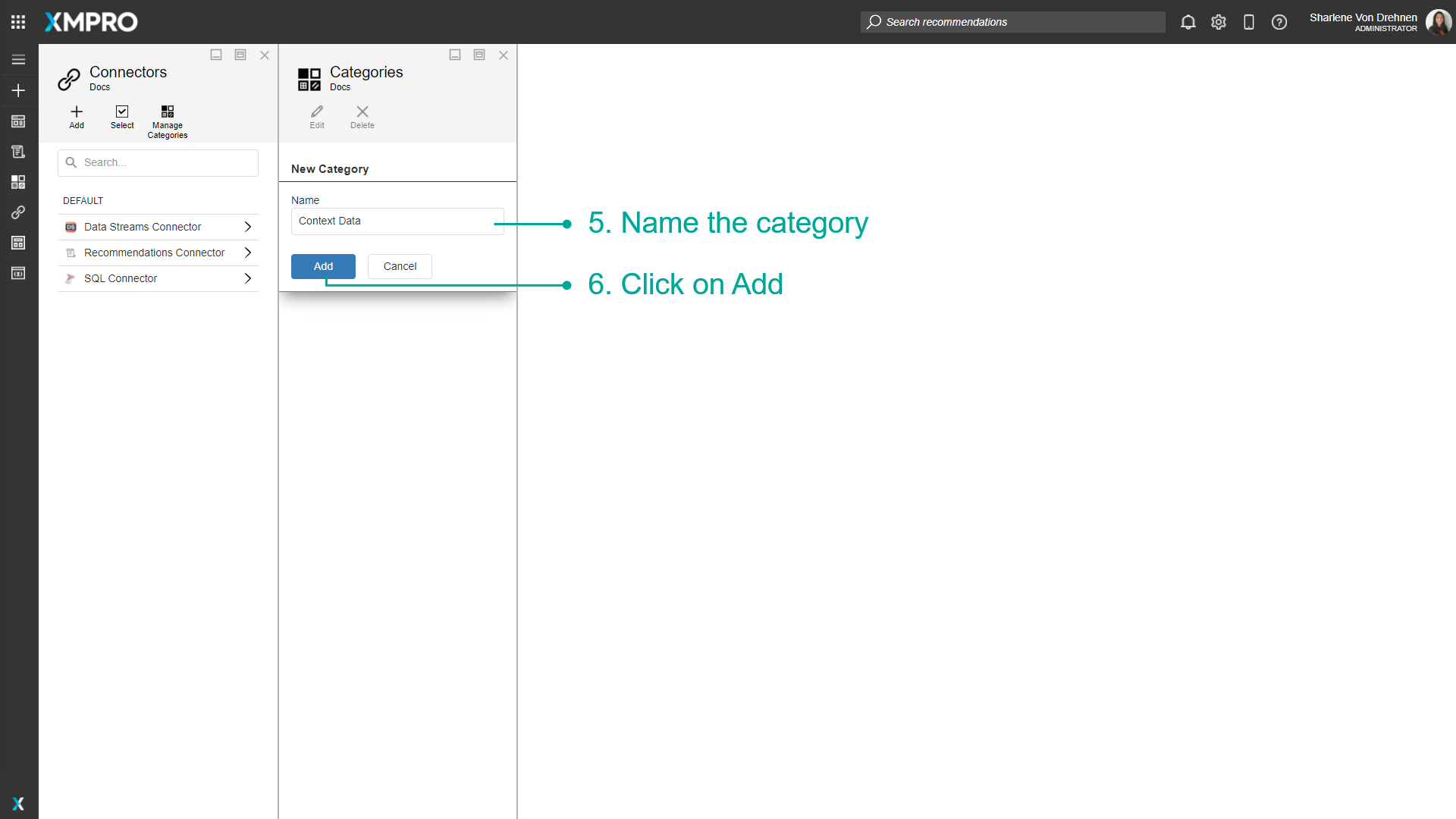 Add new category dialog