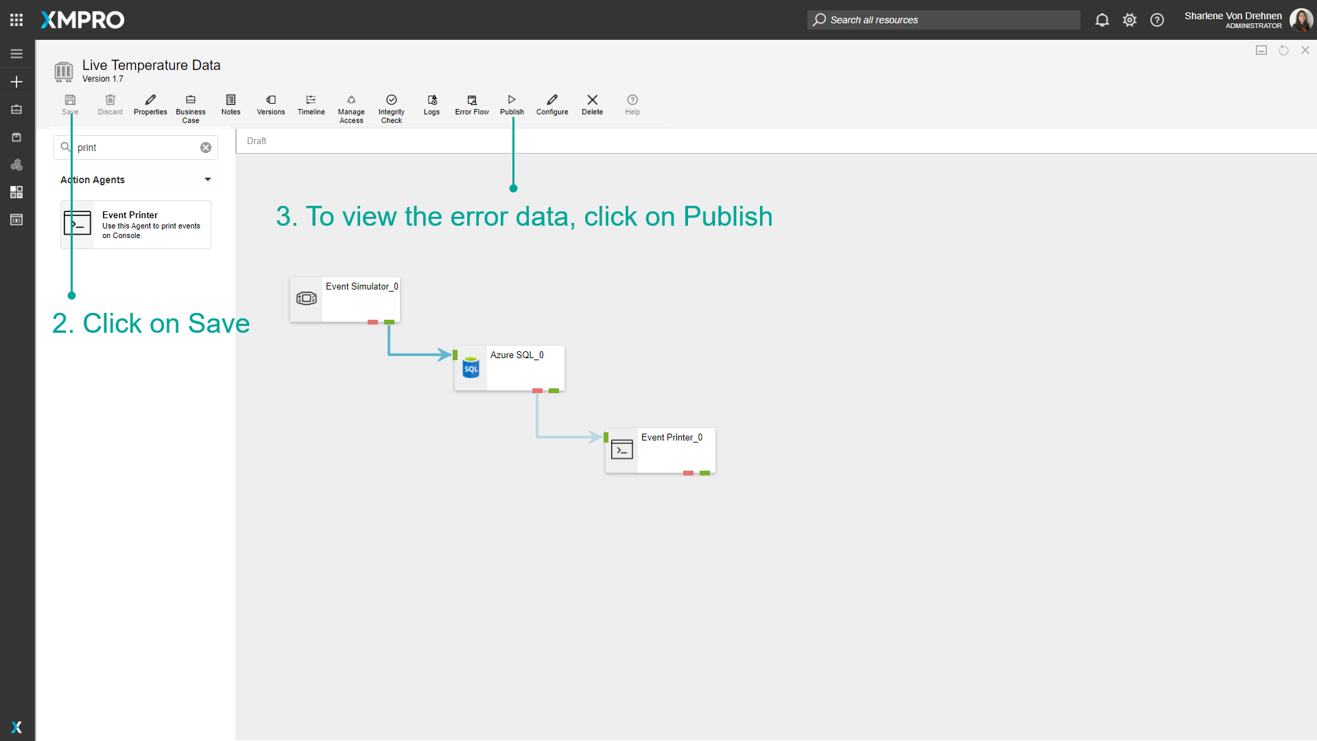 Saving the data stream with error endpoint connection