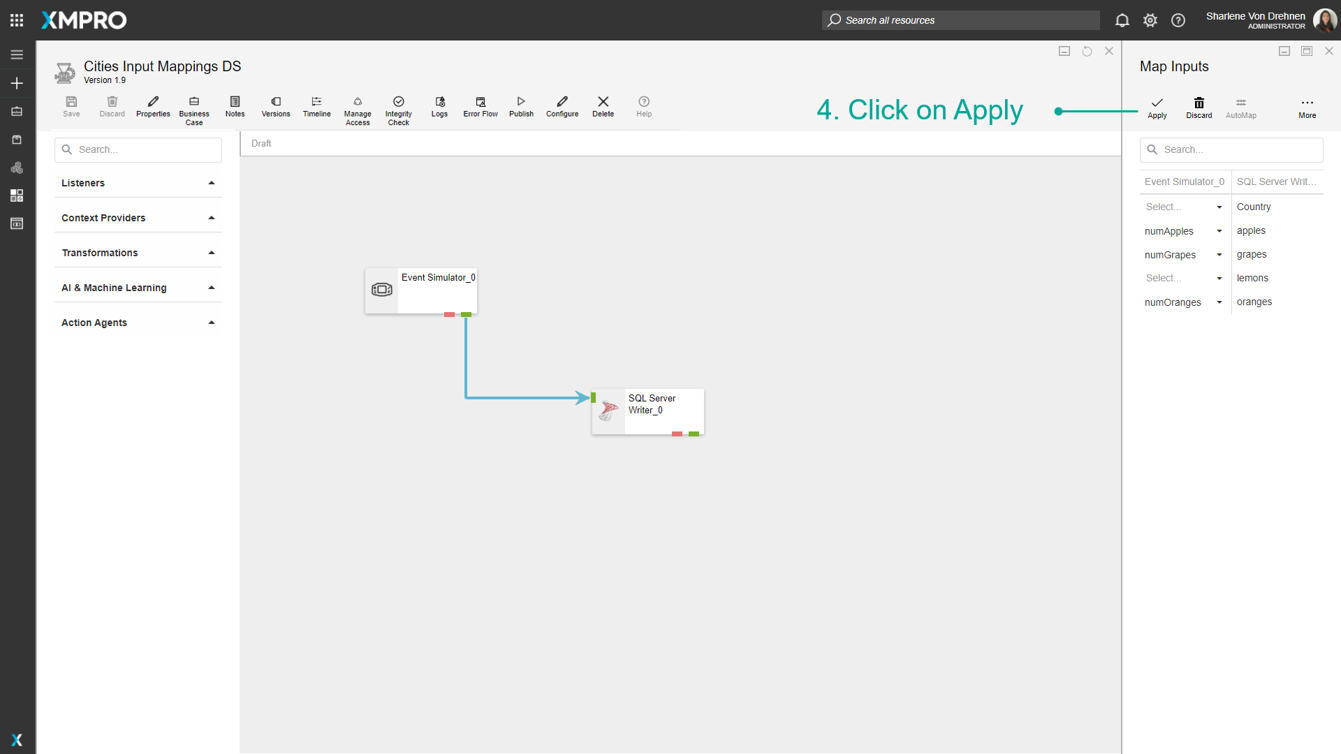 Applying the input mapping configuration