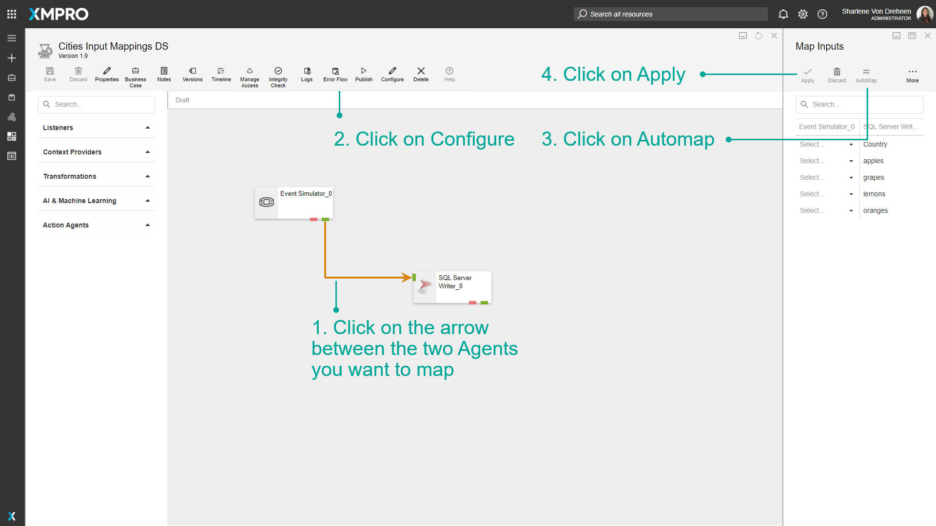 Selecting the Automap option in the configuration screen