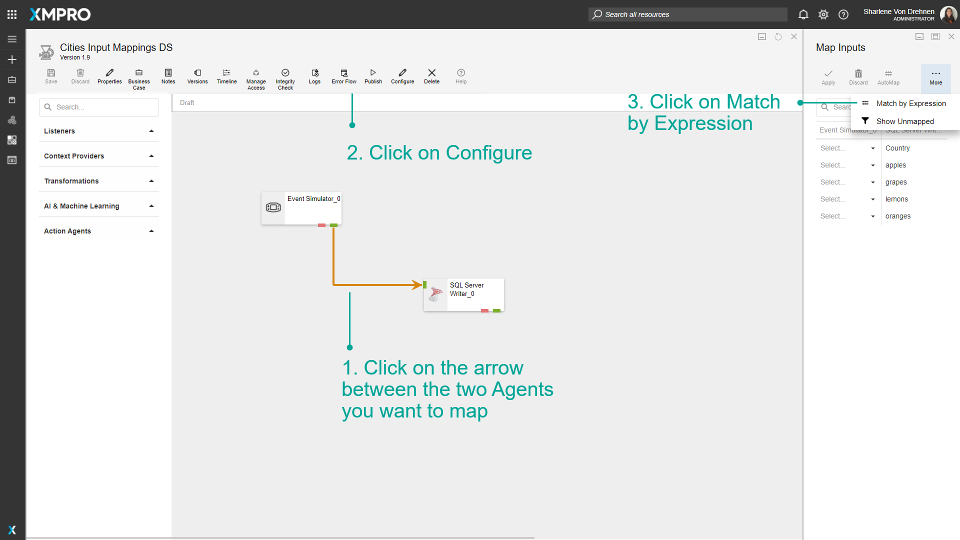 Selecting Match by Expression option