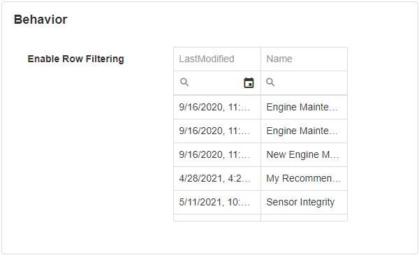 Enable Row Filtering
