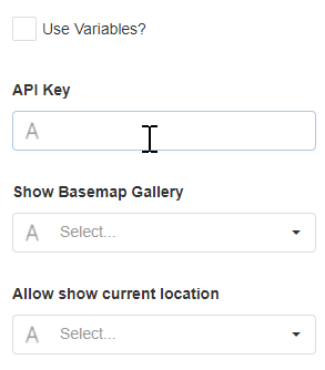 Esri Map API Key configuration interface