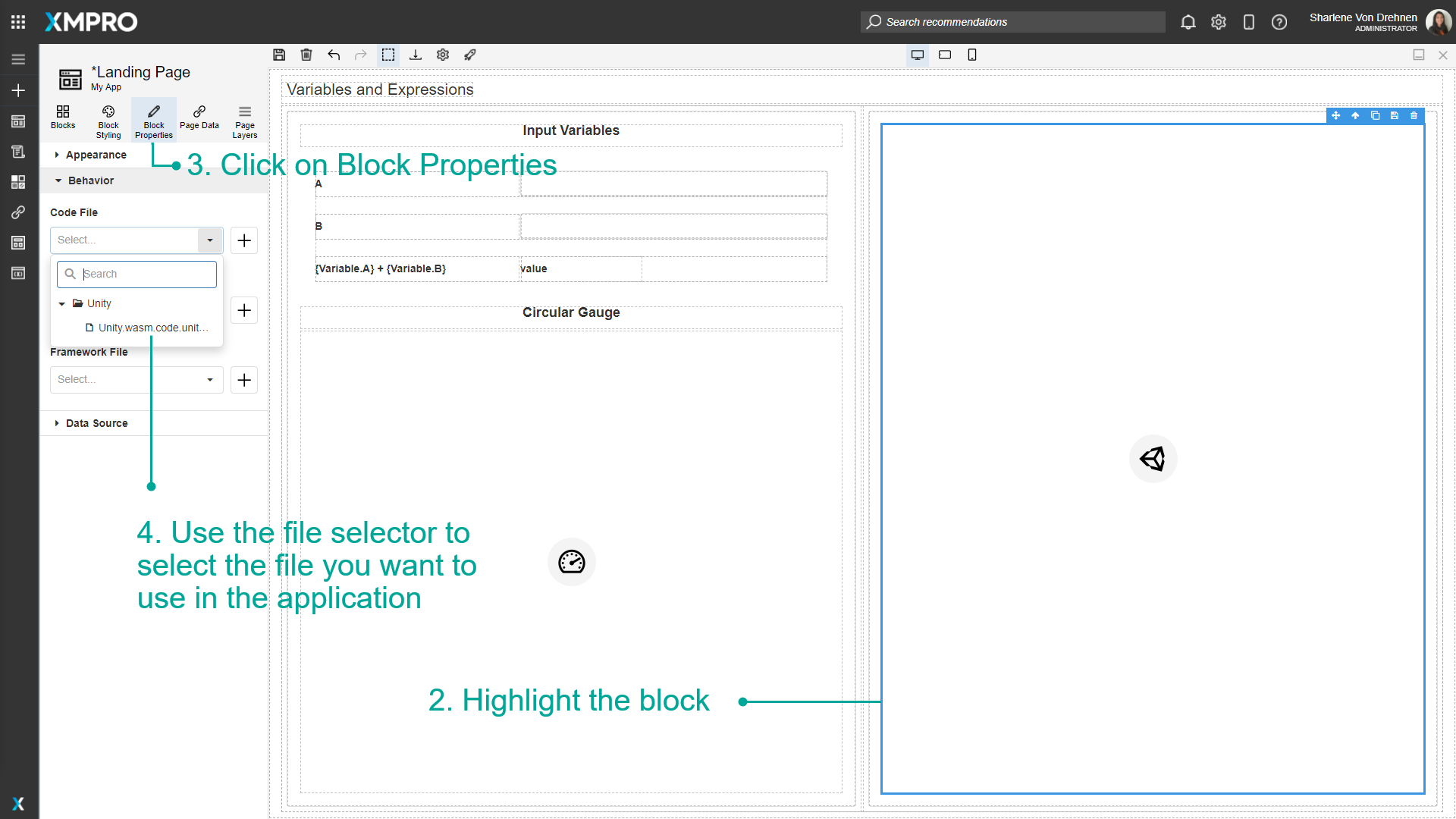 File selector dialog showing available app files with options to navigate folders and select files