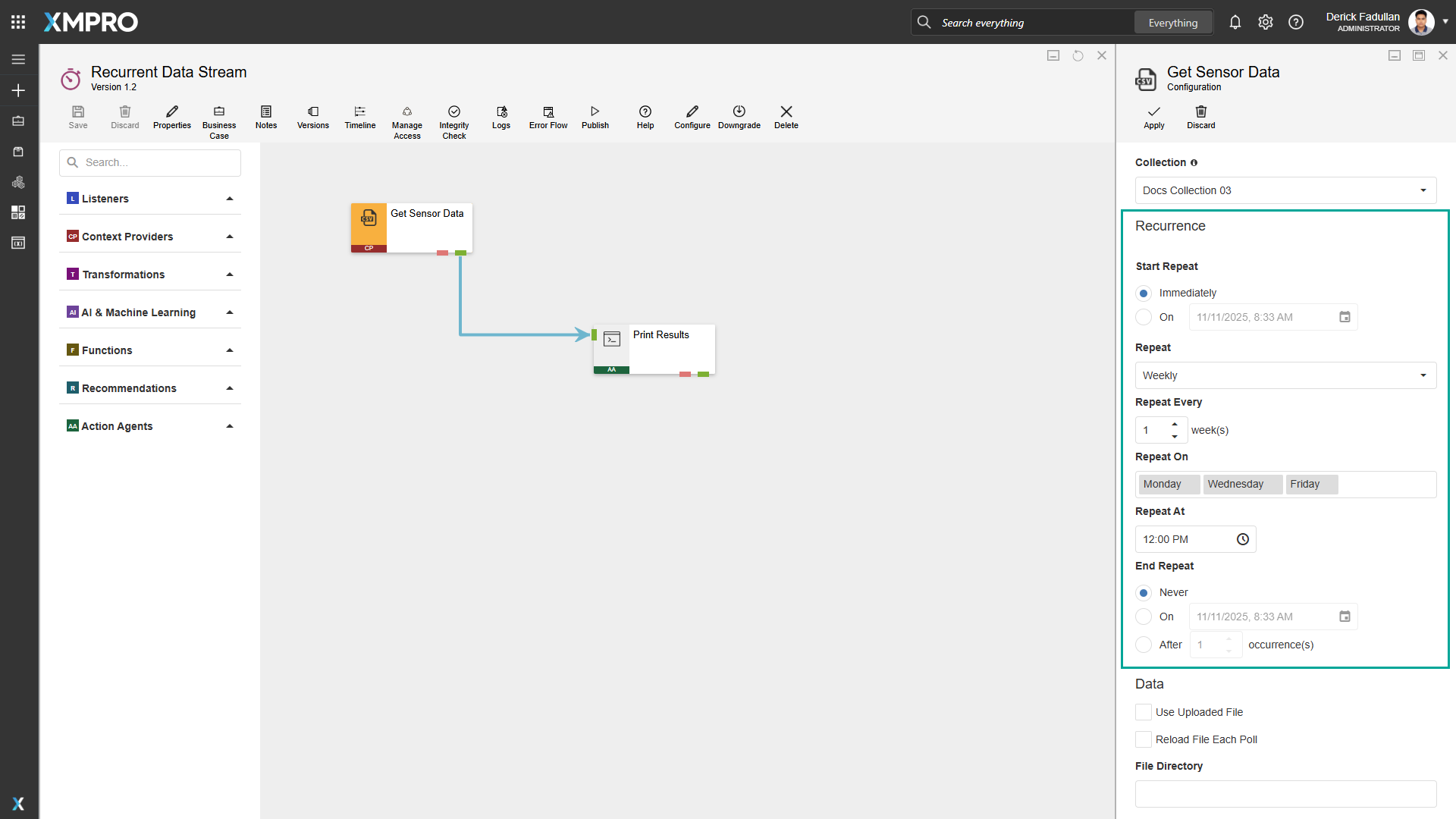 Configure Agent Recurrence