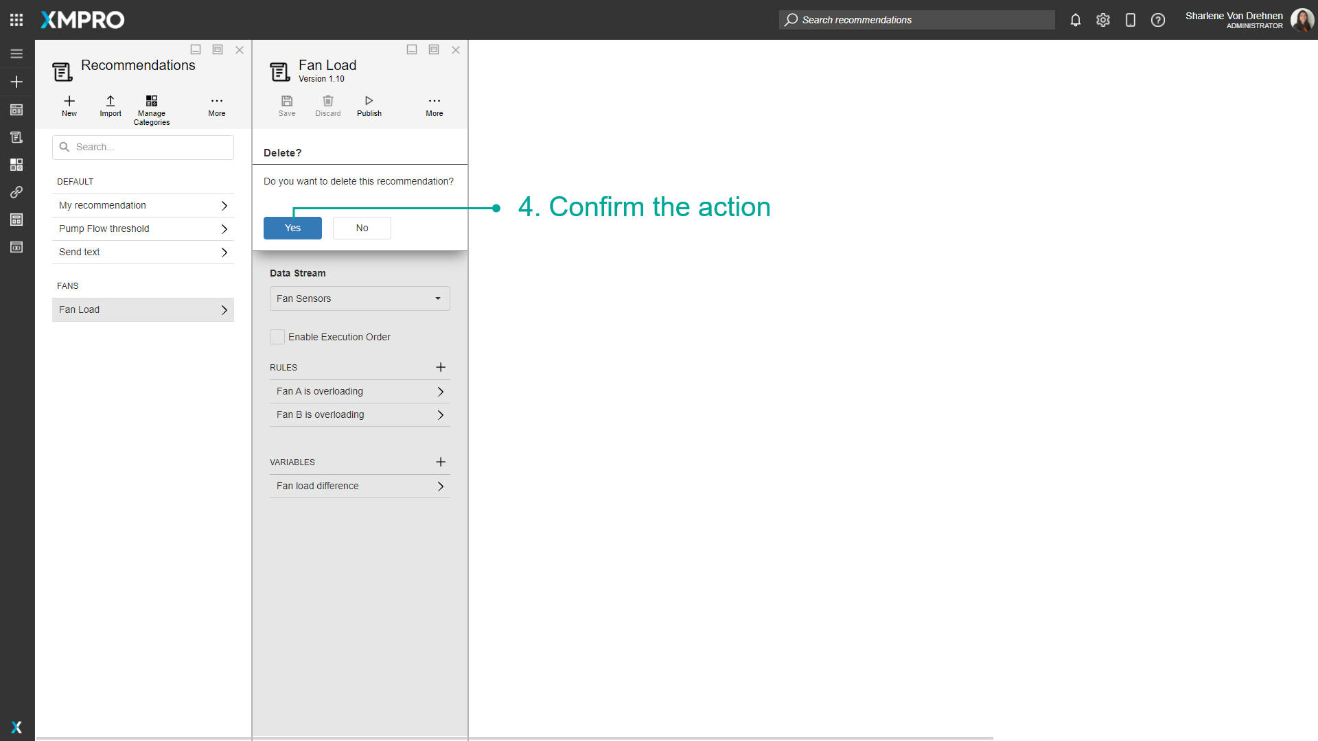 Delete confirmation dialog