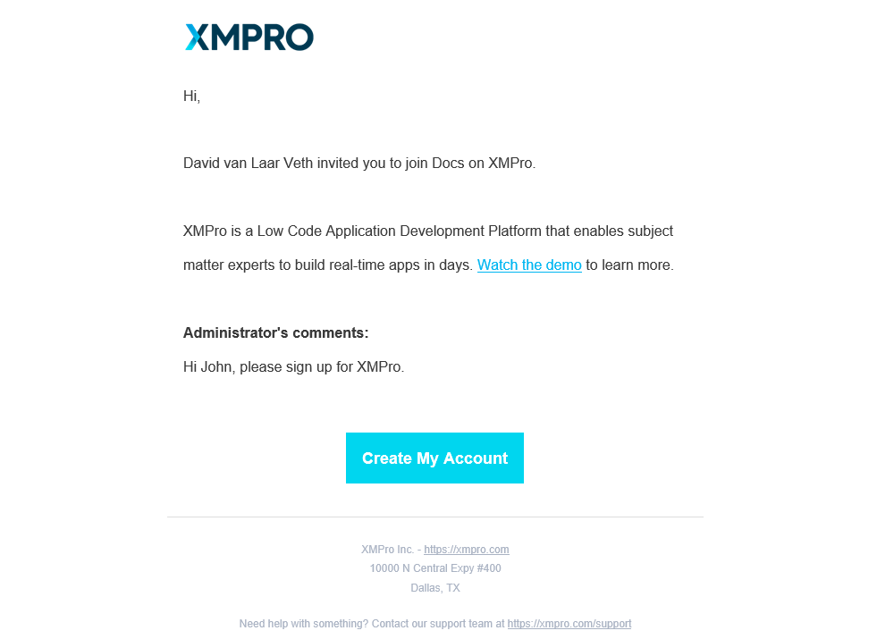 Invitation Email